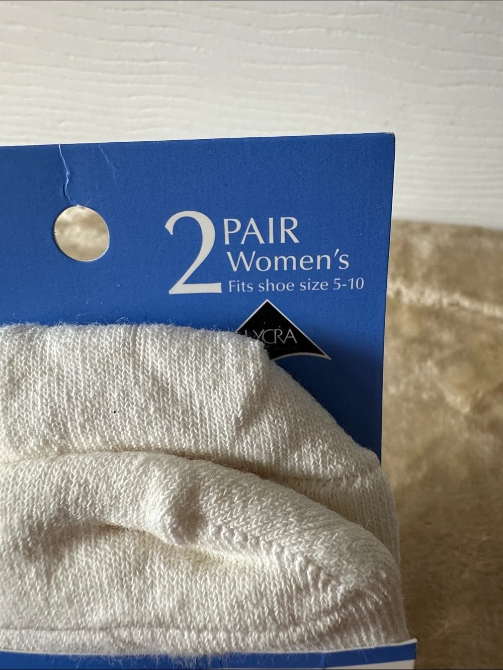 Women’s Peds No-Show Socks for clogs- White by Lycra, fits Sz:5-10 NWT (2 pairs)